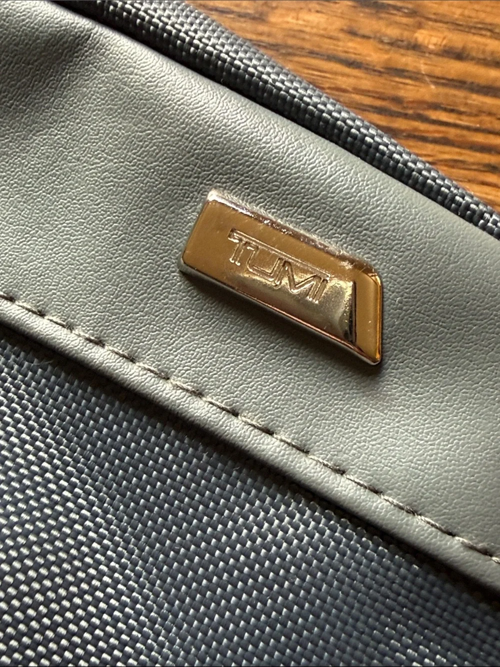 Small Tumi Gray Men's Toiletry Pouch with Silver Accent